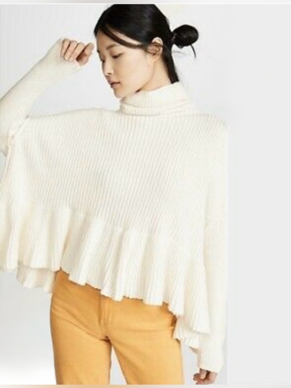Free People Layer Cake Turtleneck Sweater Cream Size XS